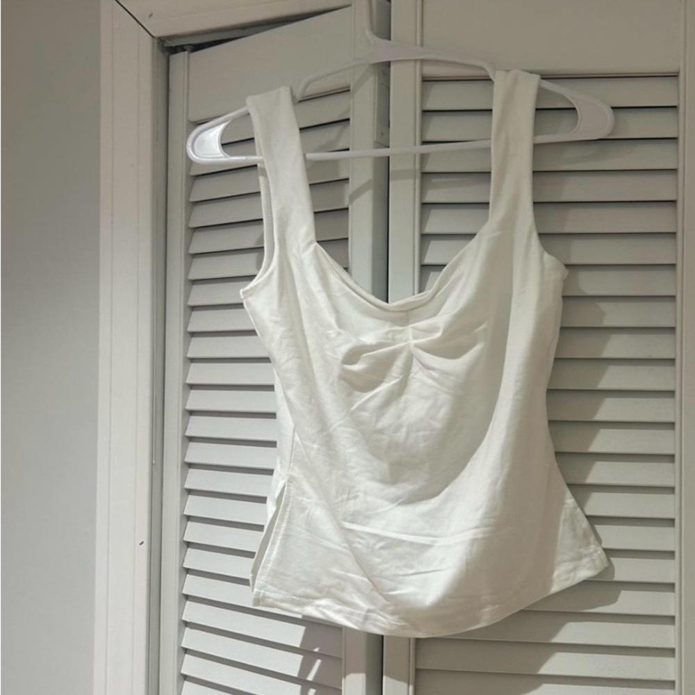 SHEIN White Tank Top with Bow Detail